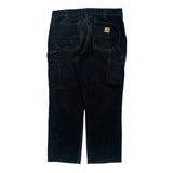 Carhartt Double Knee Carpenter Trousers - 36W 32L Black Cotton