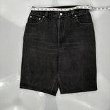 Levis Denim Shorts - 32W UK 14 Black Cotton
