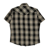 Wrangler Checked Short Sleeve Shirt - Large Black Cotton