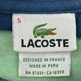 Lacoste Striped Polo Shirt - Large Blue Cotton