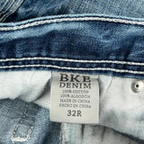 Bke Hip Hop Jeans - 32W 31L Blue Cotton