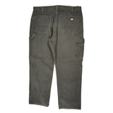 Dickies Double Knee Carpenter Trousers - 36W 30L Grey Cotton