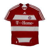 Bayern Munich Adidas 2007-08 Home Football Shirt - Small Red Polyester