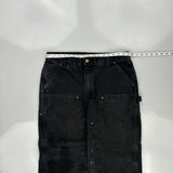 Carhartt Double Knee Carpenter Trousers - 34W 30L Black Cotton