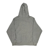 Reverse Weave Champion Spellout Hoodie - Large Grey Cotton
