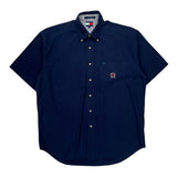 Tommy Hilfiger Short Sleeve Shirt - Large Navy Cotton