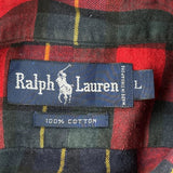 Ralph Lauren Checked Flannel Shirt - Large Green Cotton