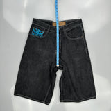 Southpole Graphic Denim Shorts - 33W 12L Black Denim