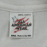 Single Stitch Green Bay Packers All American Wear Graphic T-Shirt - 2XL White Cotton