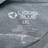 Liquid Blue Graphic T-Shirt - 4XL Black Cotton
