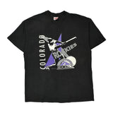 Colorado Rockies Hanes Single Stitch T-Shirt - 2XL Black Cotton