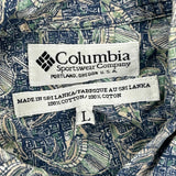 Columbia Short Sleeve Shirt - Large Blue Cotton