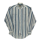 Levis Striped Denim Shirt - Small Blue Cotton