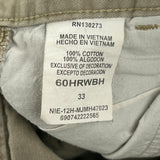 Wrangler Cargo Shorts - 32W 10L Khaki Cotton