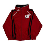 Age 2 Adidas Wisconsin Track Jacket - 2XS Red Polyester