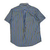 Nautica Striped Short Sleeve Shirt - Large Yellow Cotton