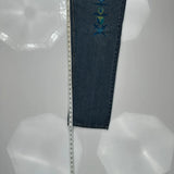 Embroidered Patches Jinzu Graphic Jeans - 33W 34L Blue Cotton