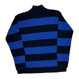 Lauren Ralph Lauren Striped 1/4 Zip - Medium Blue Cotton