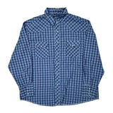 Wrangler Checked Shirt - 2XL Blue Cotton