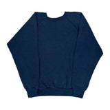 80S Blank Unbranded Sweatshirt - Large Blue Cotton Blend
