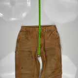 Made In USA Carhartt Double Knee Carpenter Pants - 31W 30L Brown Cotton
