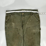 Carhartt Double Knee Carpenter Trousers - 38W 30L Green Cotton
