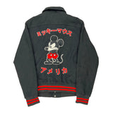 Mickey Mouse Disney Graphic Varsity Jacket - Small Black Cotton