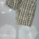 Wrangler Checked Cargo Shorts - 32W 8L Green Cotton