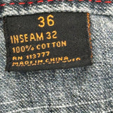 Lion Embroidery Unbranded Graphic Jeans - 36W 32L Green Cotton