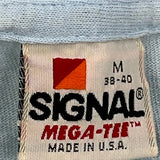 Single Stitch Dirt Track Racing Signal Graphic T-Shirt - Medium Blue Cotton