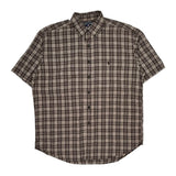 Ralph Lauren Sport Checked Short Sleeve Shirt - Large Brown Cotton
