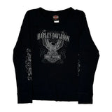 Harley Davidson Graphic Long Sleeve T-Shirt - XL Black Cotton