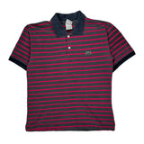 Lacoste Striped Polo Shirt - Large Gray Cotton