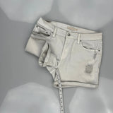 Levis Denim Shorts - 32W UK 12 White Cotton