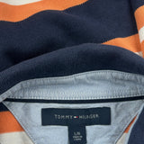 Tommy Hilfiger Striped Polo Shirt - Large Orange Cotton