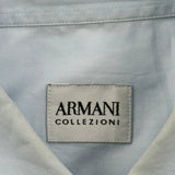 Vintage Armani Short Sleeve Shirt - Medium Blue Cotton