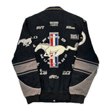Mustang Fordham Ford Nascar Bomber Jacket - Medium Black Cotton