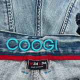Coogi Wide Leg Graphic Jeans - 33W 31L Blue Denim