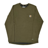Force Carhartt Long Sleeve T-Shirt - Large Green Cotton