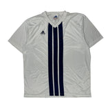 Adidas Striped Football Shirt - XL White Polyester