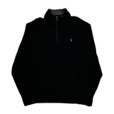 Performance Polo By Ralph Lauren 1/4 Zip - XL Black Cotton
