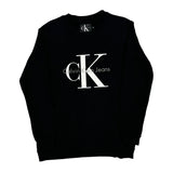 Calvin Klein Jeans Graphic Sweatshirt - Small Black Cotton