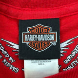 Benson Motorcycles Inc. Harley Davidson Graphic T-Shirt - Large Red Cotton