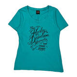 Free Spirit Harley Davidson T-Shirt - Medium Blue Cotton