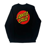 Skateboarding Santa Cruz Graphic Long Sleeve T-Shirt - Small Black Cotton