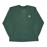 Carhartt Long Sleeve T-Shirt - Large Green Cotton