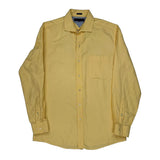 Tommy Hilfiger Slim Fit Shirt - Large Yellow Cotton