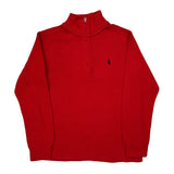 Age 10-12 Polo By Ralph Lauren 1/4 Zip - Medium Red Cotton