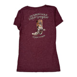 Harley Davidson Graphic T-Shirt - Medium Burgundy Polyester Blend