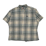 Chaps Ralph Lauren Checked Short Sleeve Shirt - 2XL Beige Linen Blend